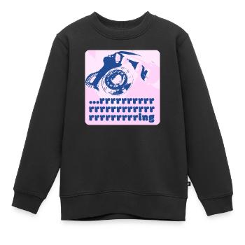 Téléphone rétro - « Rrrrrrring » - Sweat Premium enfant bio - noir - Devant - AI Model Kid Female (0cm)