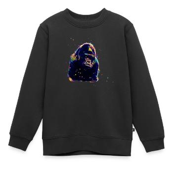 Schimpanse - Kinder Premium Organic Sweatshirt - Schwarz - Vorne - AI Model Kid Female (0cm)