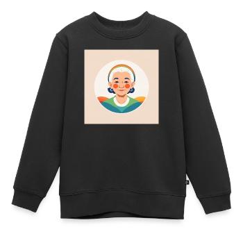 Regenbogen Oma - Kinder Premium Organic Sweatshirt - Schwarz - Vorne - AI Model Kid Female (0cm)
