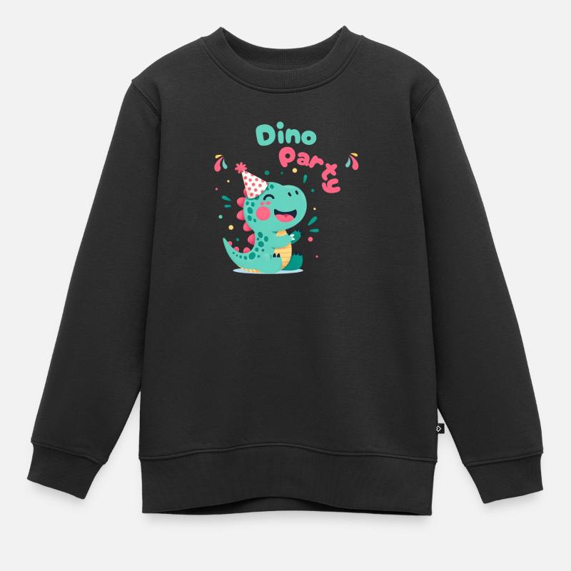 Soirée Dino - Sweat Premium enfant bio - noir