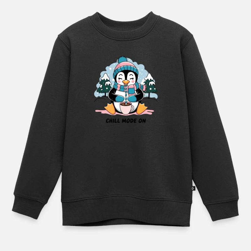Mode détente activé - Sweat Premium enfant bio - noir