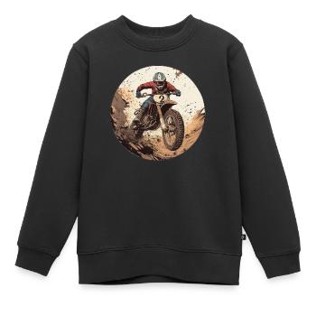 Aventure en motocross pour les vrais accros à l’adrénaline - Sweat Premium enfant bio - noir - Devant - AI Model Kid Female (0cm)