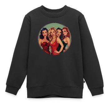 Eleganter Abend mit den besten Freundinnen - Kinder Premium Organic Sweatshirt - Schwarz - Vorne - AI Model Kid Female (0cm)