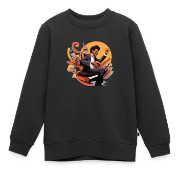 Meister des Klaviers - Kinder Premium Organic Sweatshirt - Schwarz - Vorne - AI Model Kid Female (0cm)