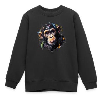Der Schimpanse – Unser nächster Verwandter - Kinder Premium Organic Sweatshirt - Schwarz - Vorne - AI Model Kid Female (0cm)