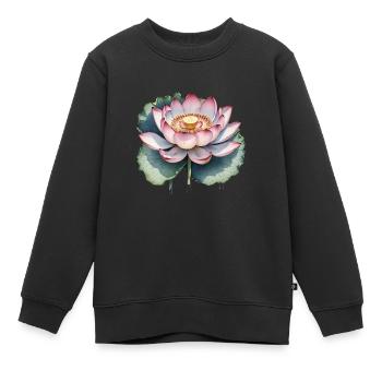 Flower Power - Sweat Premium enfant bio - noir - Devant - AI Model Kid Female (0cm)