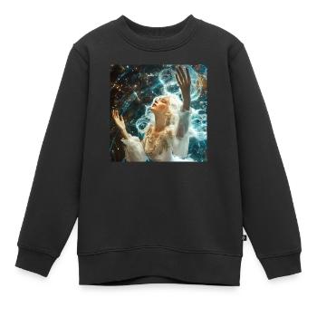 drachenqodeLULU - Kinder Premium Organic Sweatshirt - Schwarz - Vorne - AI Model Kid Female (0cm)