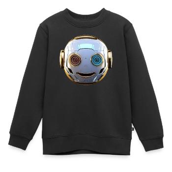 Roboterkopf für alle Sci-Fi- und Technikliebhaber - Kinder Premium Organic Sweatshirt - Schwarz - Vorne - AI Model Kid Female (0cm)