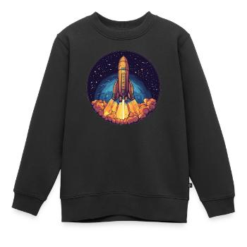 Launch into the unknown: The launch into space! - Kids Premium Organic Sweatshirt - black - Front - AI Model Kid Female (0cm)