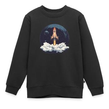 Abflug ins Universum: Die Sterne warten! - Kinder Premium Organic Sweatshirt - Schwarz - Vorne - AI Model Kid Female (0cm)