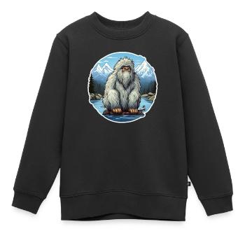 Yeti - Kinder Premium Organic Sweatshirt - Schwarz - Vorne - AI Model Kid Female (0cm)