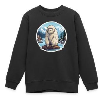 Yeti - Kinder Premium Organic Sweatshirt - Schwarz - Vorne - AI Model Kid Female (0cm)