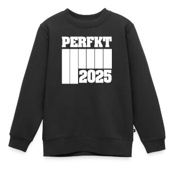 2025 - Kinder Premium Organic Sweatshirt - Schwarz - Vorne - AI Model Kid Female (0cm)