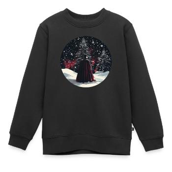 Gardien des ténèbres dans la forêt d’hiver - Sweat Premium enfant bio - noir - Devant - AI Model Kid Female (0cm)