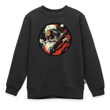 Der Nachdenkliche Weihnachtsmann - Kinder Premium Organic Sweatshirt - Schwarz - Vorne - AI Model Kid Female (0cm)