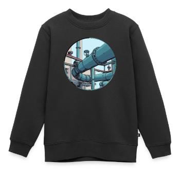 Moderne Rohrkonstruktion – Funktion und Ästhetik - Kinder Premium Organic Sweatshirt - Schwarz - Vorne - AI Model Kid Female (0cm)