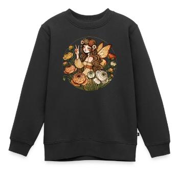 Hippie-Fee - Kinder Premium Organic Sweatshirt - Schwarz - Vorne - AI Model Kid Female (0cm)