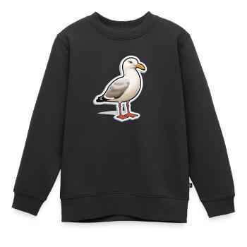 Möwe Seevogel - Kinder Premium Organic Sweatshirt - Schwarz - Vorne - AI Model Kid Female (0cm)