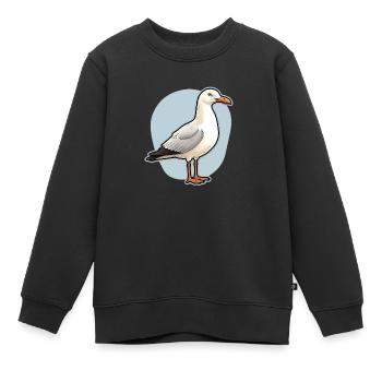 Möwe Seevogel - Kinder Premium Organic Sweatshirt - Schwarz - Vorne - AI Model Kid Female (0cm)