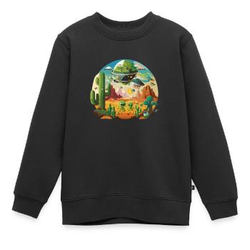 Begegnung mit Außerirdischen: Eine Reise jenseits der Vorstellungskraft - Kinder Premium Organic Sweatshirt - Schwarz - Vorne - AI Model Kid Female (0cm)