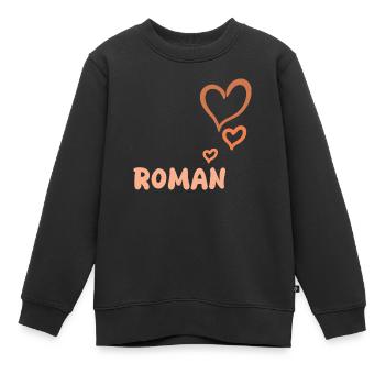 Roman als Vorname - Kinder Premium Organic Sweatshirt - Schwarz - Vorne - AI Model Kid Female (0cm)