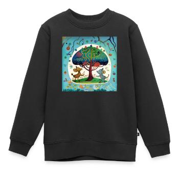 Der Baum des Lebens - Kinder Premium Organic Sweatshirt - Schwarz - Vorne - AI Model Kid Female (0cm)