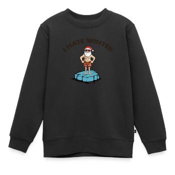 Père Noël Banquise Hiver - Sweat Premium enfant bio - noir - Devant - AI Model Kid Female (0cm)
