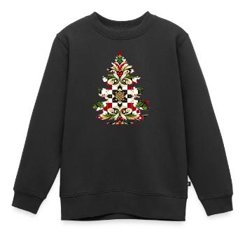 Tannenbaum mit Ornamenten - Kinder Premium Organic Sweatshirt - Schwarz - Vorne - AI Model Kid Female (0cm)
