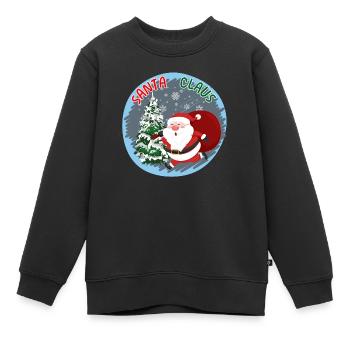 Santa Claus - Kinder Premium Organic Sweatshirt - Schwarz - Vorne - AI Model Kid Female (0cm)