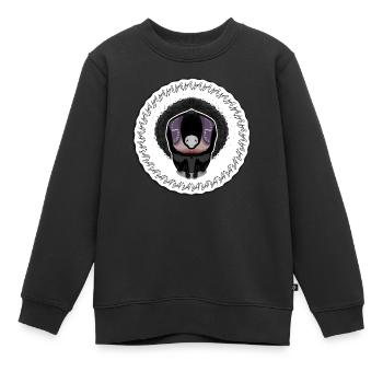 Schatten, entworfen von EuV - Kinder Premium Organic Sweatshirt - Schwarz - Vorne - AI Model Kid Female (0cm)