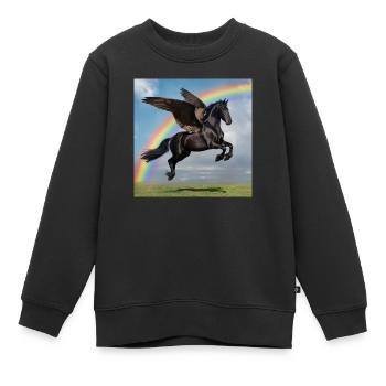 Rainbow Pegasus - Kinder Premium Organic Sweatshirt - Schwarz - Vorne - AI Model Kid Female (0cm)