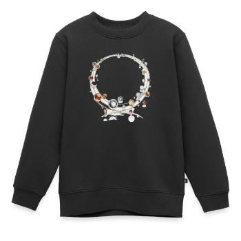 Elegante Raffinesse: Tropfenförmiger Edelsteinanhänger - Kinder Premium Organic Sweatshirt - Schwarz - Vorne - AI Model Kid Female (0cm)
