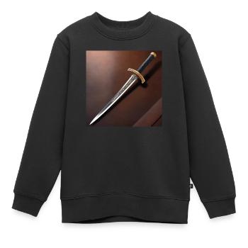 Conception d’affiche Sabre Samouraï - Sweat Premium enfant bio - noir - Devant - AI Model Kid Female (0cm)