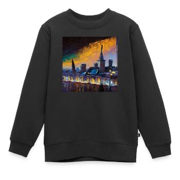 Stadt bei Nacht - Kinder Premium Organic Sweatshirt - Schwarz - Vorne - AI Model Kid Female (0cm)