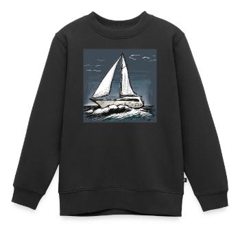 Wer ist unterwegs? - Kinder Premium Organic Sweatshirt - Schwarz - Vorne - AI Model Kid Female (0cm)