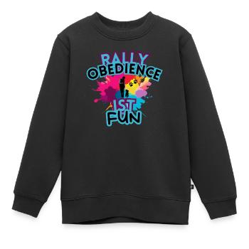 Rally Obedience ist fun inkl Team rainbow - Kinder Premium Organic Sweatshirt - Schwarz - Vorne - AI Model Kid Female (0cm)