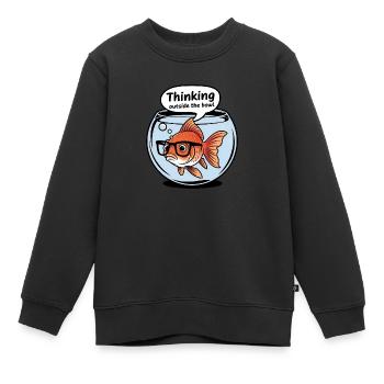Penser en dehors du bol - Sweat Premium enfant bio - noir - Devant - AI Model Kid Female (0cm)