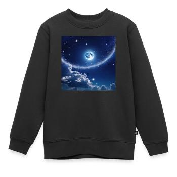 Klarer Nachthimmel - Kinder Premium Organic Sweatshirt - Schwarz - Vorne - AI Model Kid Female (0cm)
