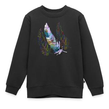 Feder - Kinder Premium Organic Sweatshirt - Schwarz - Vorne - AI Model Kid Female (0cm)