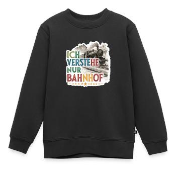 Ich verstehe nur Bahnhof - Kinder Premium Organic Sweatshirt - Schwarz - Vorne - AI Model Kid Female (0cm)