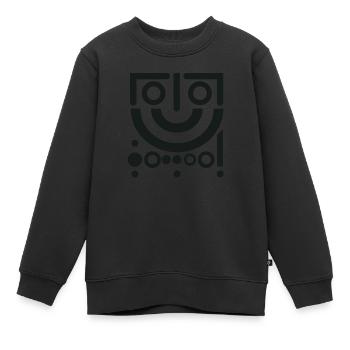 Design "Cheerful Twist" - Kinder Premium Organic Sweatshirt - Schwarz - Vorne - AI Model Kid Female (0cm)