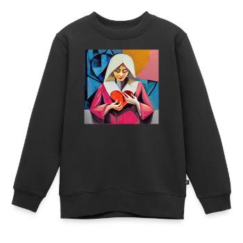 L’amour inconditionnel - Sweat Premium enfant bio - noir - Devant - AI Model Kid Female (0cm)
