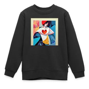 Vortäuschend - Kinder Premium Organic Sweatshirt - Schwarz - Vorne - AI Model Kid Female (0cm)