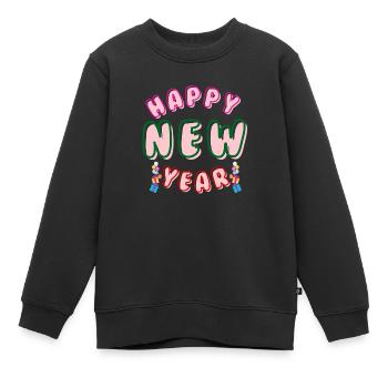 Bonne Année - Sweat Premium enfant bio - noir - Devant - AI Model Kid Female (0cm)