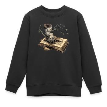 Lire - Sweat Premium enfant bio - noir - Devant - AI Model Kid Female (0cm)