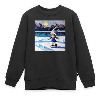 Le miracle de l’hiver - Sweat Premium enfant bio - noir - Devant - AI Model Kid Female (0cm)