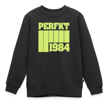Perfekt 1984 - Kinder Premium Organic Sweatshirt - Schwarz - Vorne - AI Model Kid Female (0cm)