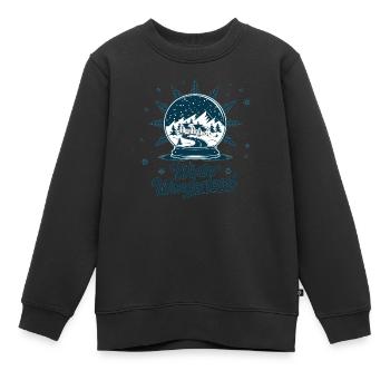 Winterwunderland – Schneekugel mit Dorf - Kinder Premium Organic Sweatshirt - Schwarz - Vorne - AI Model Kid Female (0cm)