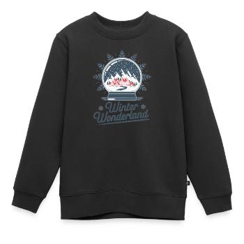 Winterwunderland – Schneekugel mit Dorf - Kinder Premium Organic Sweatshirt - Schwarz - Vorne - AI Model Kid Female (0cm)