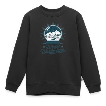 Winterwunderland – Schneekugel mit Dorf - Kinder Premium Organic Sweatshirt - Schwarz - Vorne - AI Model Kid Female (0cm)